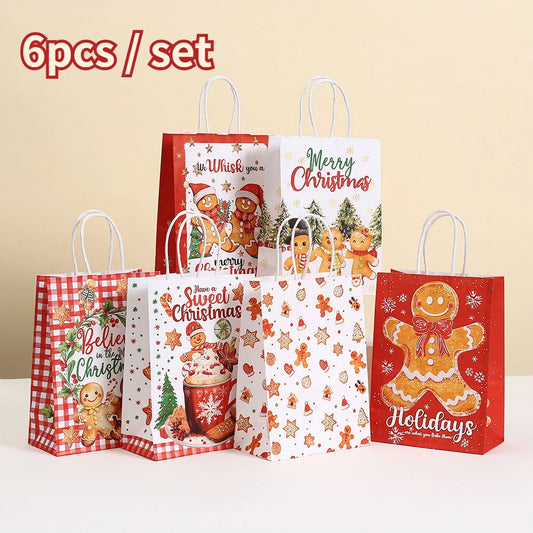 6pcs Creative Xmas Paper Bags