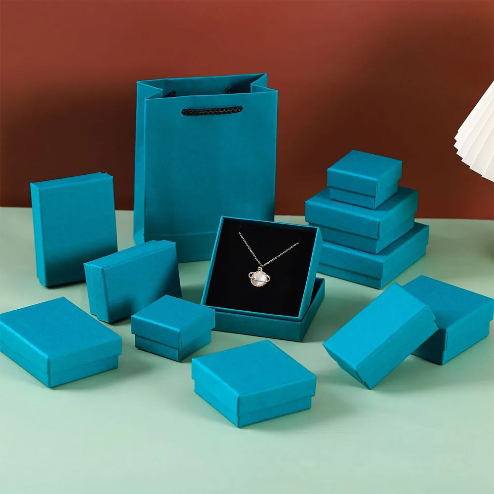 12pack White Black cardboard jewelry boxes 7x9x3cm