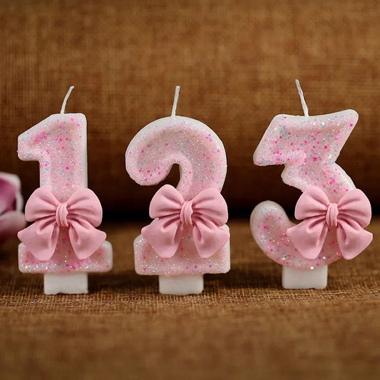 Pink Bow 3D candles