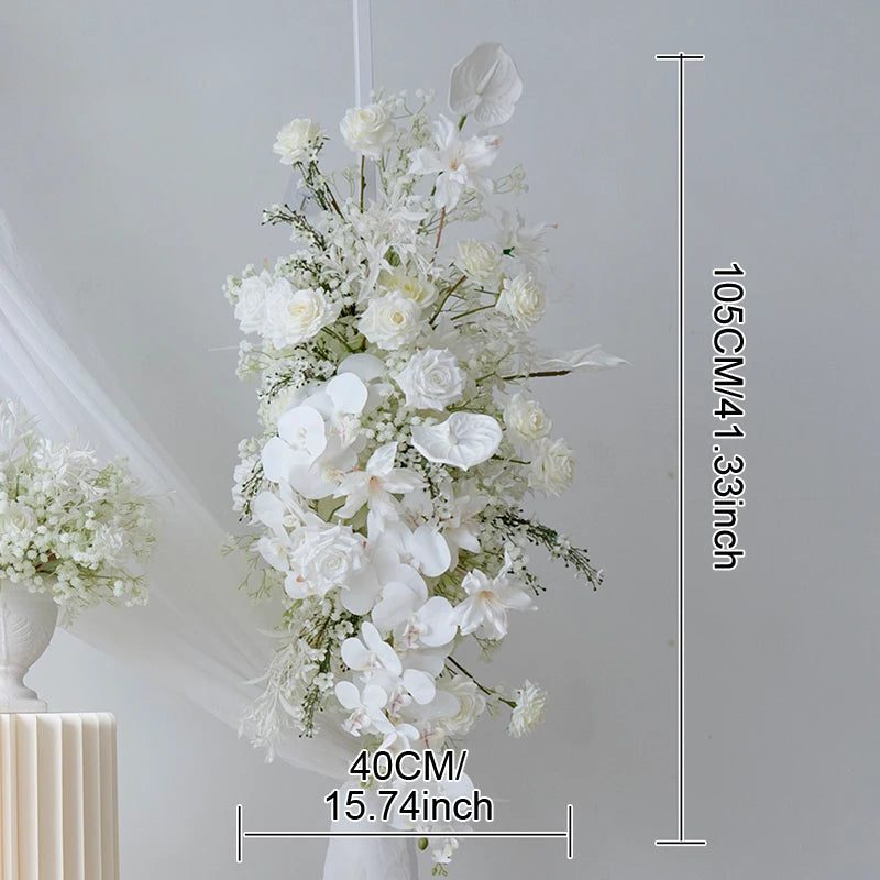 Lyx white Aisle floor floral arrangement wedding decoration