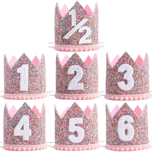1/2 1 2 3 4 5 6 Year Old hat mini  crown