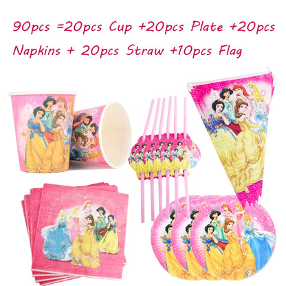 Princess Party Tableware Set – Plates, Cups & Napkins