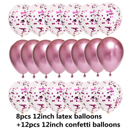 10/20PCS Star Confetti Latex Balloons