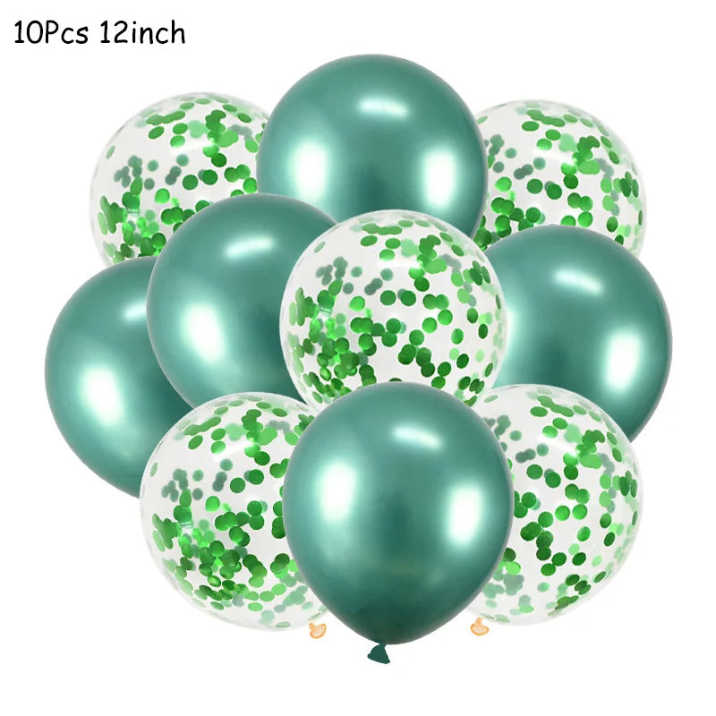 Jungle party green latex balloons
