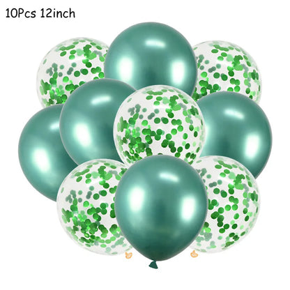 Jungle party green latex balloons