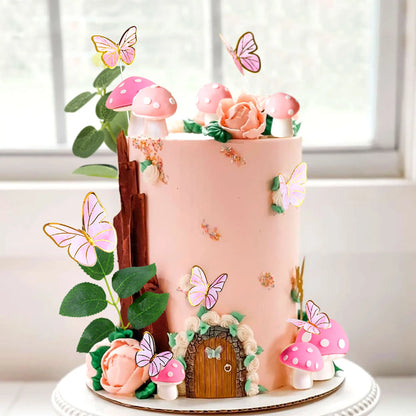 LaVenty Mushroom house cake decoration