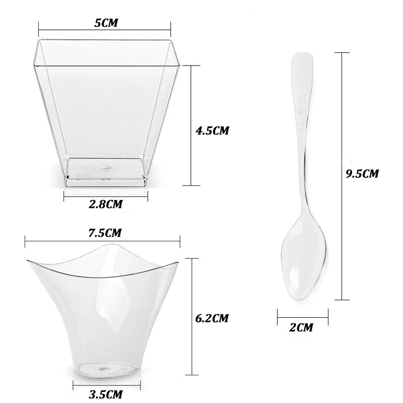 Disposable plastic dessert cup 60/100ml