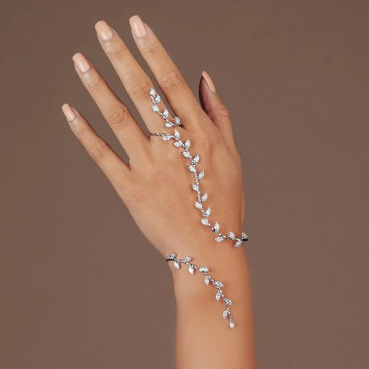 Hand Palm Bracelet adjustablecubic Zircon