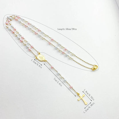 Virgin Mary Cross Rosary Pendant for spiriti pray , necklace