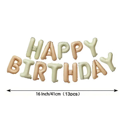 Happy Birthday Balloons Cream Caramel 16Inch