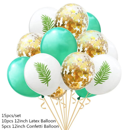 Jungle party green latex balloons