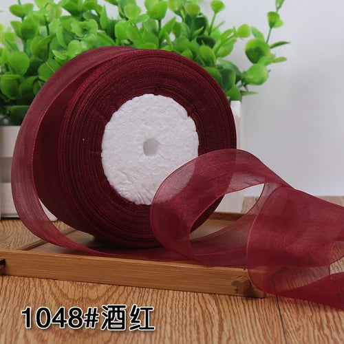 Dark purple Organza ribbons 45Meters/lot