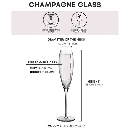 Custom champagne laser engraving glass cup