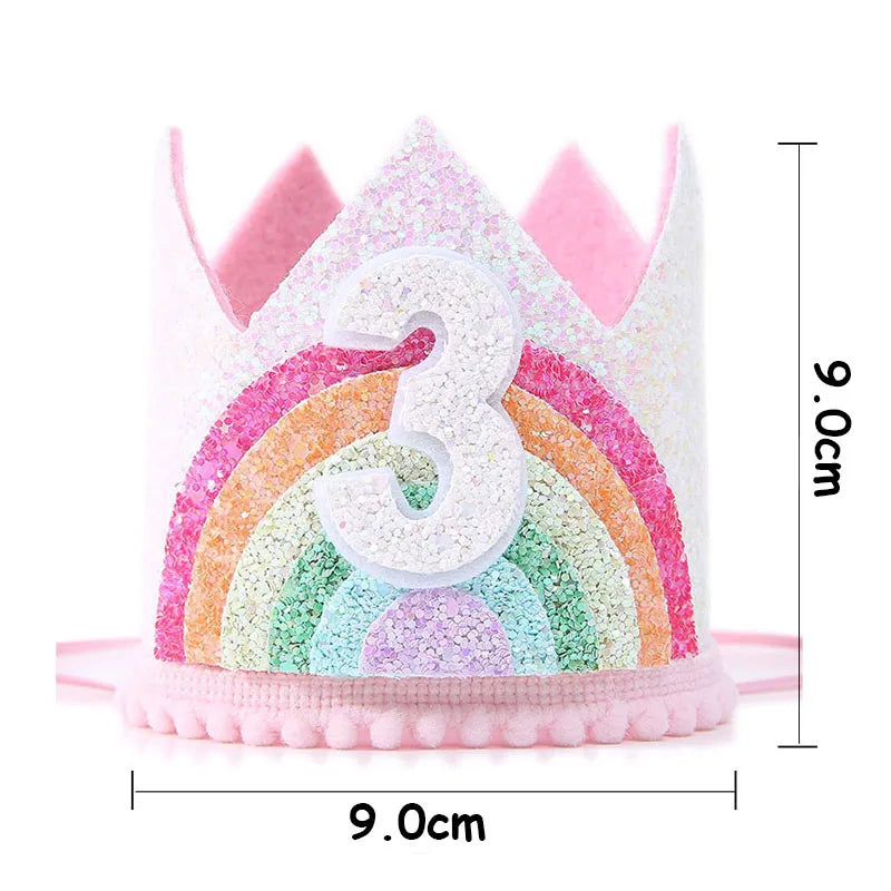 Rainbow birthday crown