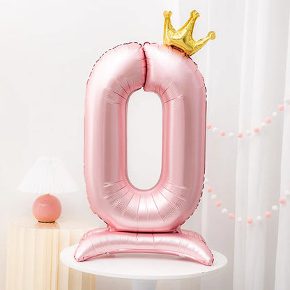 Crown pink foil balloon number 42inch
