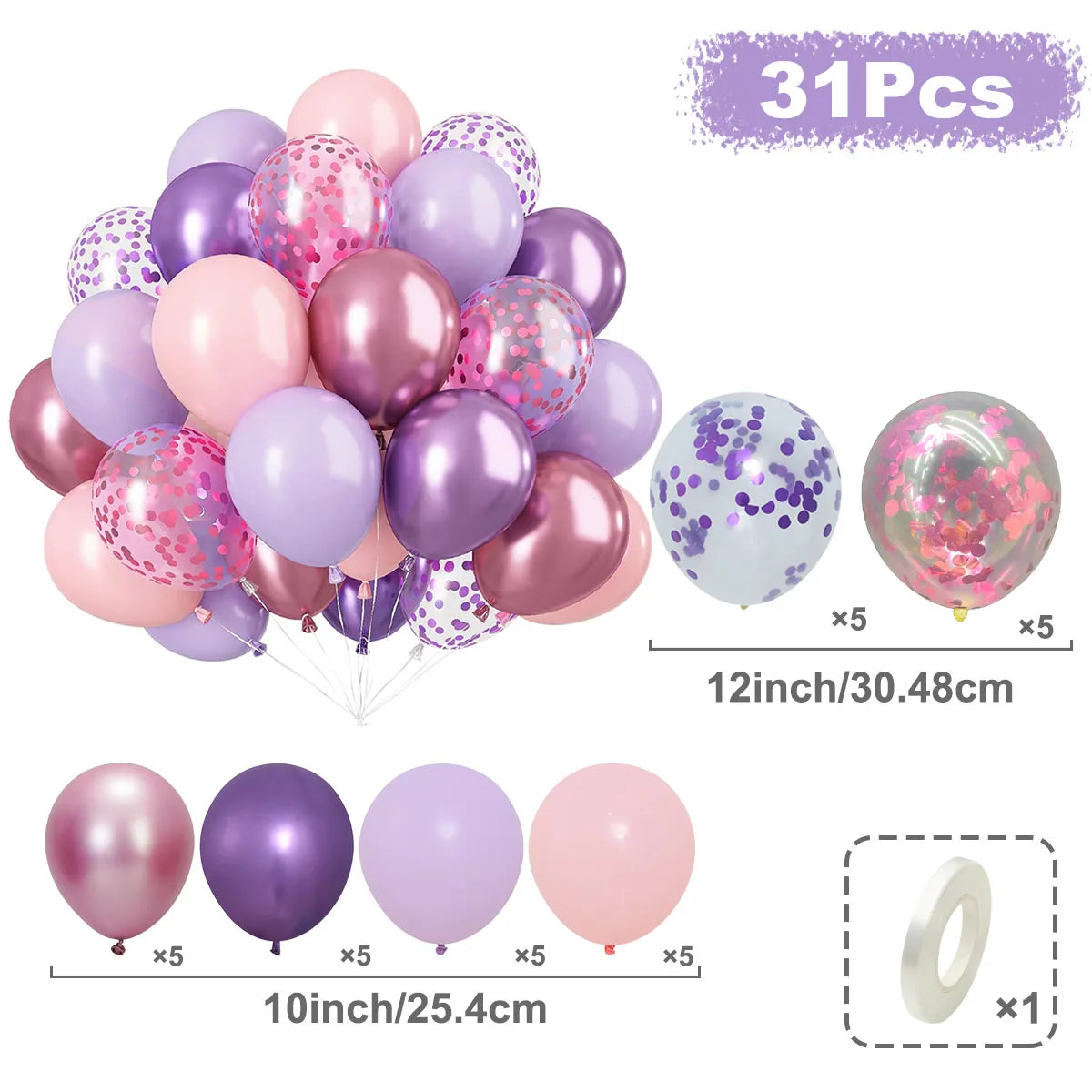 Balloons Pearl Latex 31/36/37/51/101Pcs