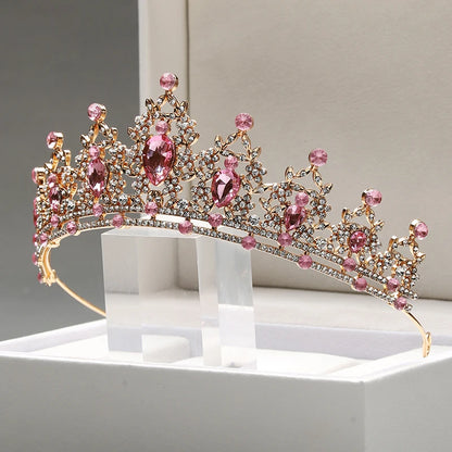 Zitania bridal  pink-colour lady crown