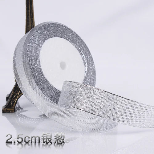 Glitter Satin Ribbon Crafts Organza Ribbons 22meters