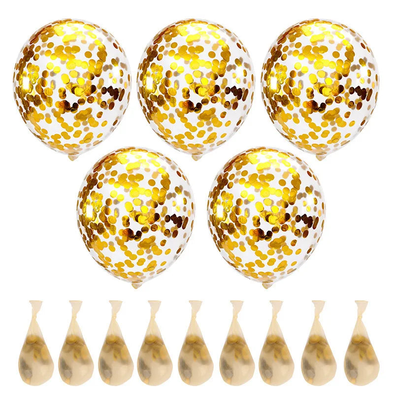 Gold Confetti Balloons 5/10/15pcs