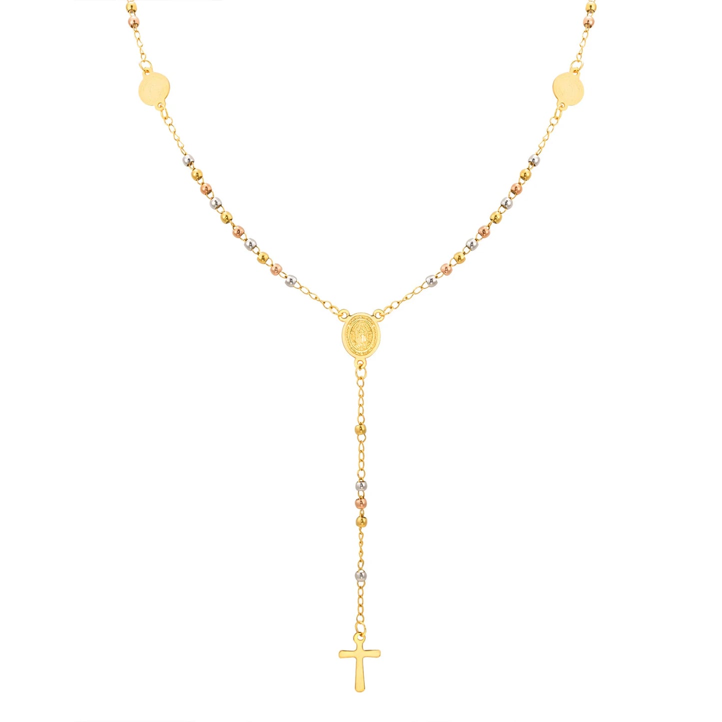 Virgin Mary Rosary & Cross of Jesus necklace