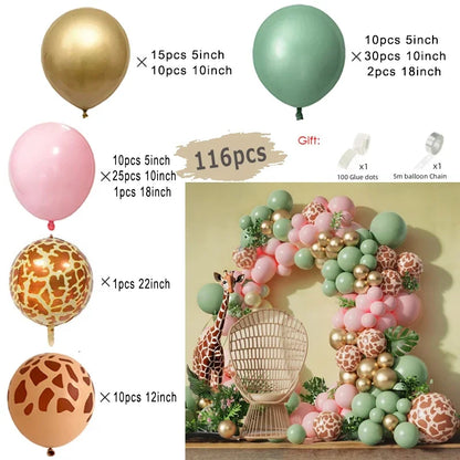 Jungle Safari Green Balloon Arch Kit