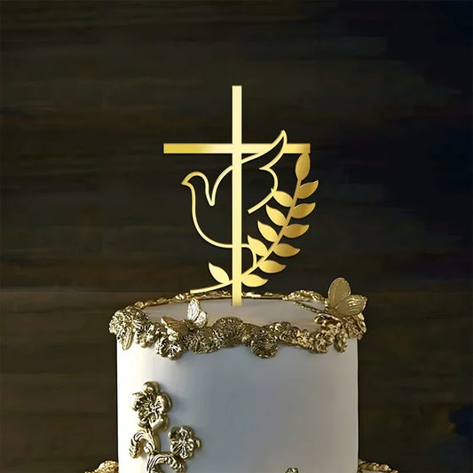 Baptism , Christening Communion Cross cake topper  (L 10*14.8cm)