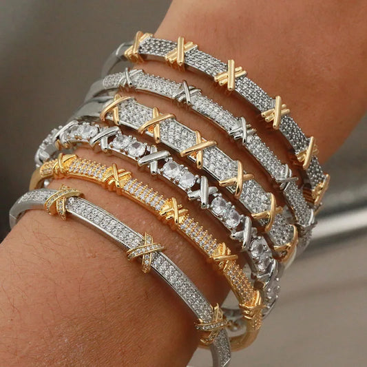 Sabina zircon & crystal bangles & bracele