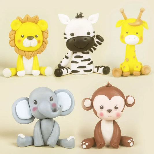 Forest animal cake decoration