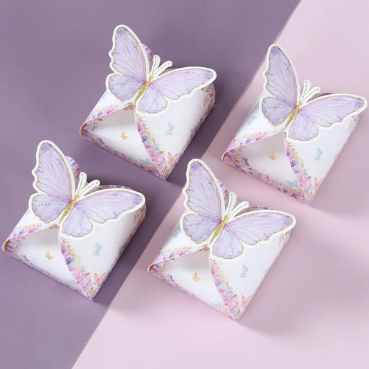 Candy gift box purple pink Butterfly 12pcs