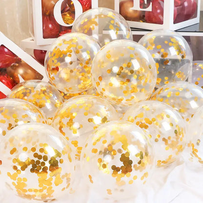 Gold Confetti Balloons 5/10/15pcs