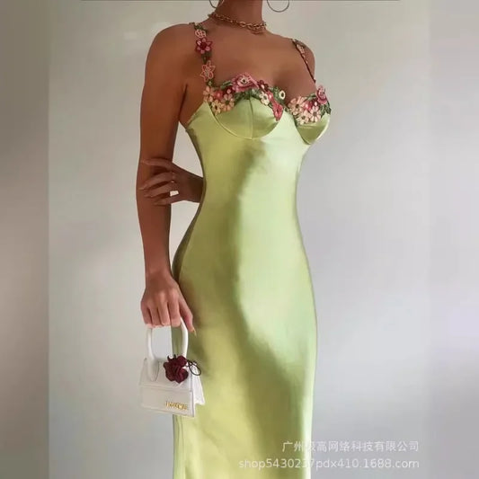 Sima Satin Slim Dress