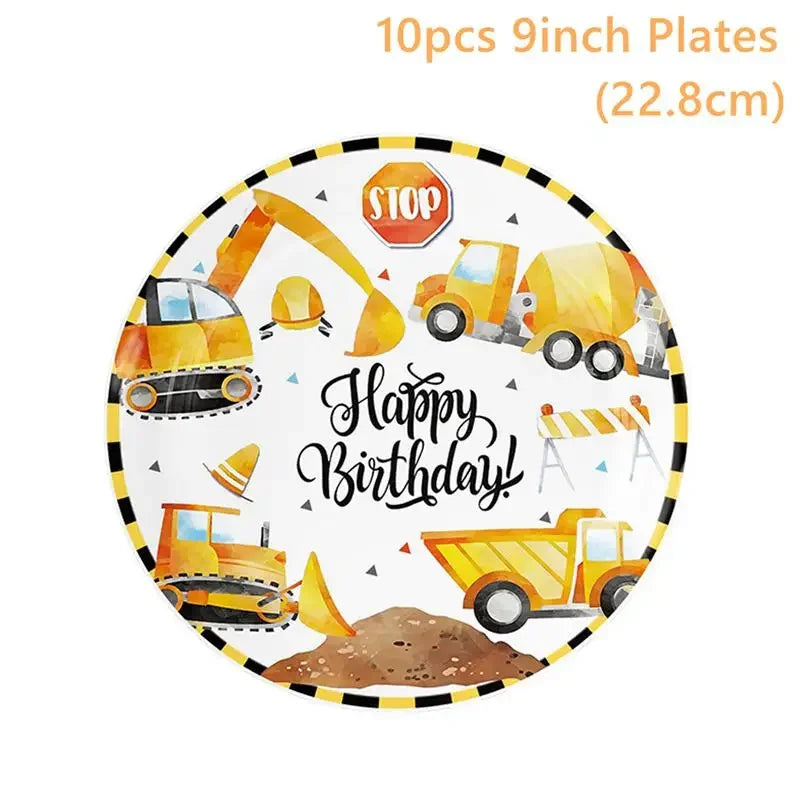 Construction party decorations kit