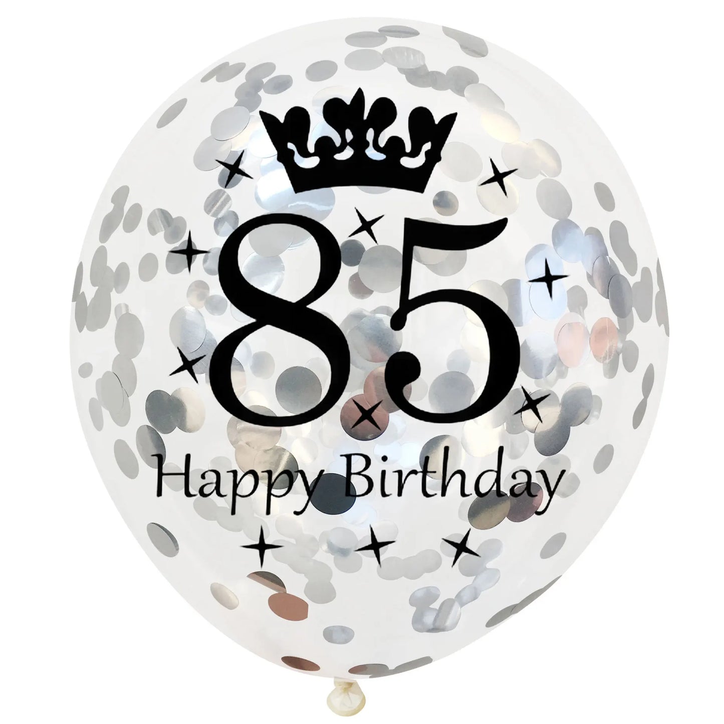 12in Crown Number Confetti Balloons
