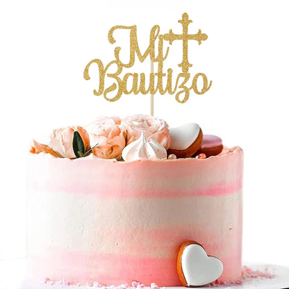 God Bless & Paper cross cake decorations