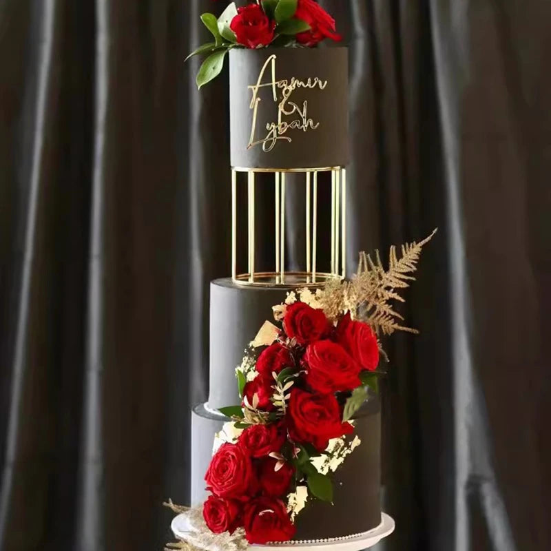 Gold floating cake stand for cake separator high quality
