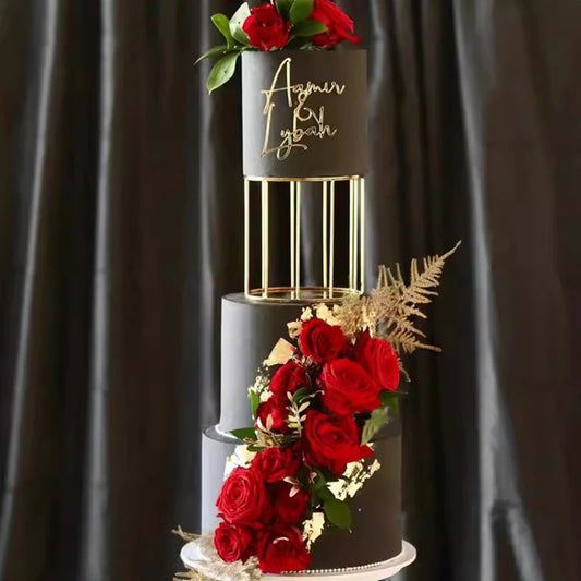 Gold floating cake stand for cake separator high quality