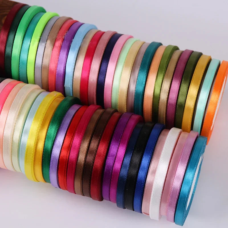 Silk Satin ribbons 22 meters/roll 6mm