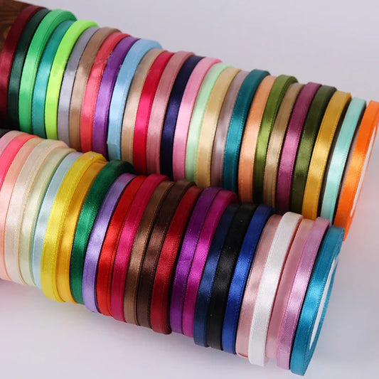 Silk Satin ribbons 22 meters/roll 6mm