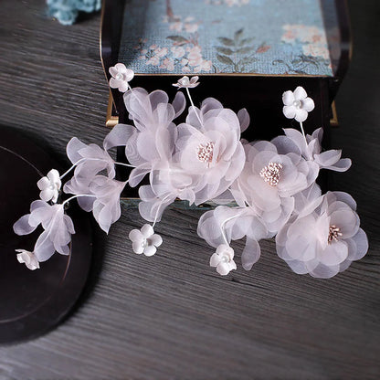 Flower hair jewelry Pearl Crystal