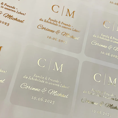 50 Sheets Square Clear Stickers, Custom Text Sticker