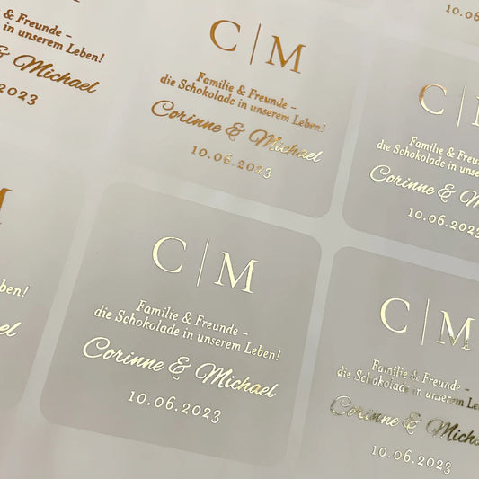 50 Sheets Square Clear Stickers, Custom Text Sticker