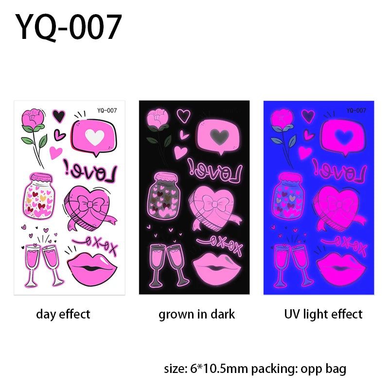 Luminous waterproof tattoos