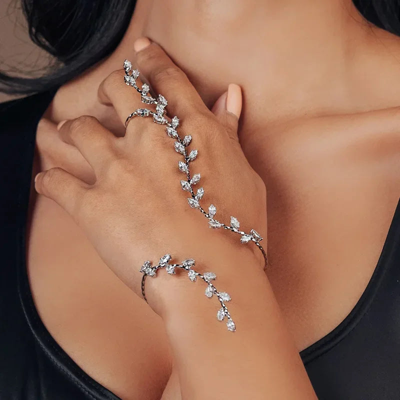 Hand Palm Bracelet adjustablecubic Zircon
