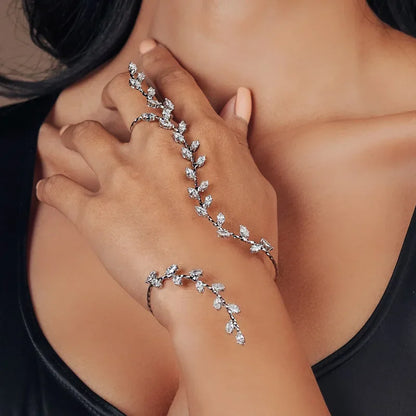 Hand Palm Bracelet adjustablecubic Zircon