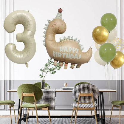 Caramel Colored Dinosaur  Balloon Set