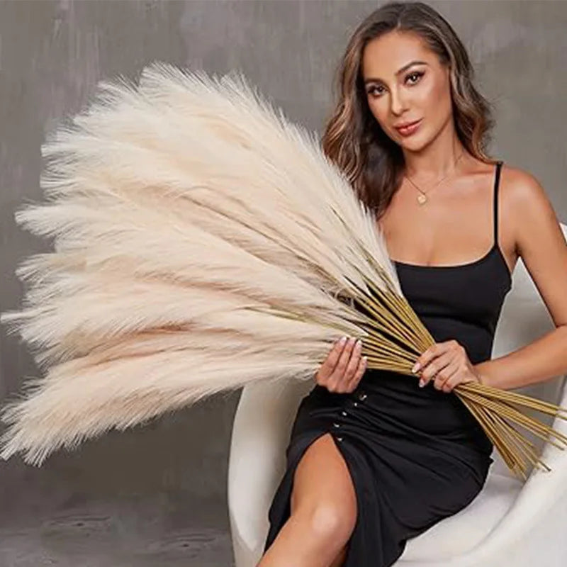 Majestic White Faux Pampas Grass 10PCS/Bag 55CM
