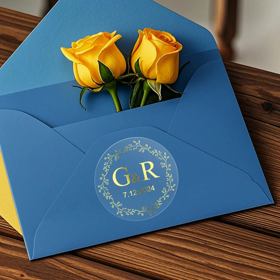 Custom transparent gold waterproof stickers