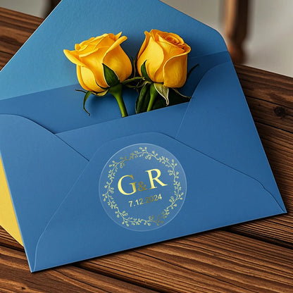 Custom transparent gold waterproof stickers