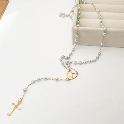 Virgin Mary Cross Rosary Pendant for spiriti pray , necklace