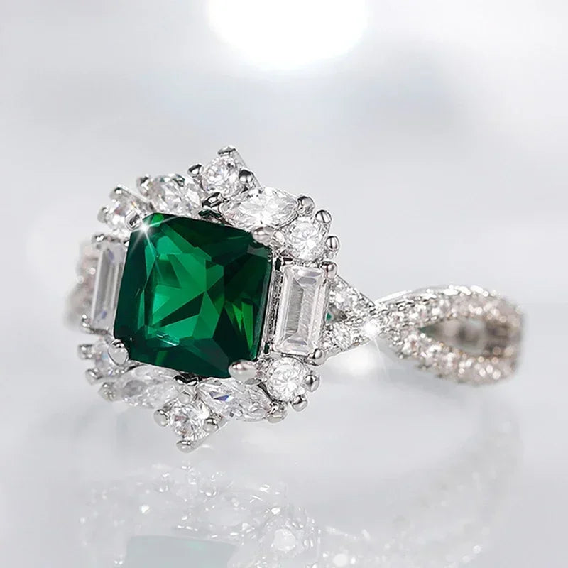 Zaitina green Zirconia crystal ring